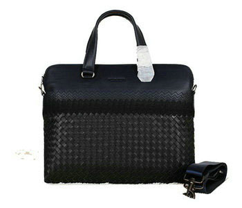 Bottega Veneta intrecciato VN briefcase 1153068-1 black&royalblue